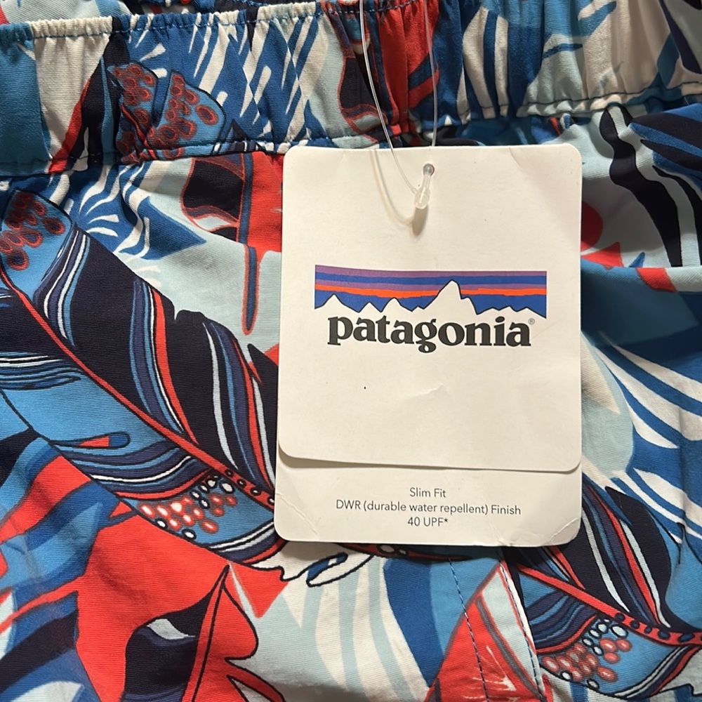 NWT Patagonia Barely Baggies Shorts 2 1/2”-Wild Paradise Catalyst Blue-Large - Picture 4 of 4